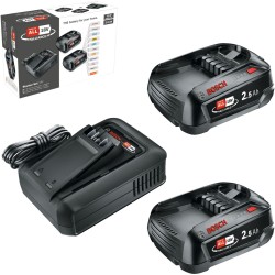 Bosch Akku-Starter Set 18V 2x 2,5Ah + Schnellladegerät AL 18V-44