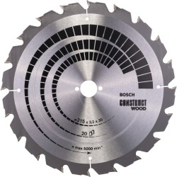 Bosch Kreissägeblatt Construct Wood, Ø 315mm, 20Z