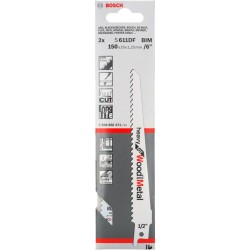 Bosch Säbelsägeblatt S 611 DF Heavy for Wood and Metal, 2 Stück