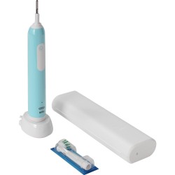 Braun Oral-B Pro 1 Cross Action Caribbean Blue mit Reiseetui, Elektrische Zahnbürste