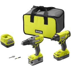 Ryobi ONE+ Akku-Schlagbohrschrauber- / Schlagschrauber-Set R18PDID2-252S, 18Volt