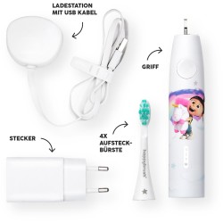 happybrush ECO VIBE KIDS Agnes + 3 Refills, Elektrische Zahnbürste