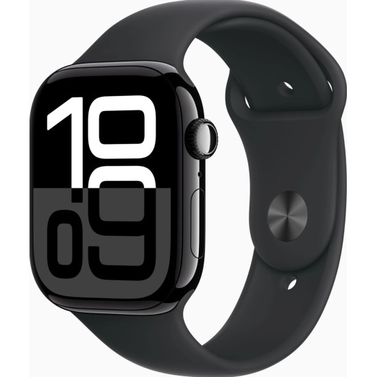 Apple Watch S10 Diamantschwarz Alu Sport Band Schwarz- S/M GPS 46mm MWWP3QF/A 2024