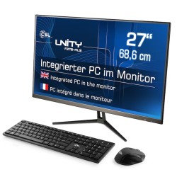 CSL Unity F27B-ALS All-in-One PC 27" (68,6cm) FHD Display, Intel N200, 32GB RAM, 512GB M.2 SSD, Intel Grafik, Wi-Fi 6, Bluetooth 5.2, Windows 11 CSL Unity F27B-ALS All-in-One PC 27" (68,6cm) FHD Display, Intel N200, 32GB RAM, 512GB M.2 SSD, Intel Grafik, Wi-Fi 6, Bluetooth 5.2, Windows 11