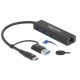 DeLOCK USB 3.2 Gen 1 Hub mit 3 Ports und Gigabit LAN und USB-C/A-Stecker, Dockingstation