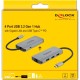 DeLOCK USB 3.2 Gen 1 Hub mit 4 Ports und Gigabit LAN und PD, Dockingstation
