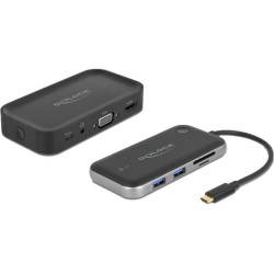 DeLOCK USB-C Docking Station FHD HDMI+VGA, Dockingstation