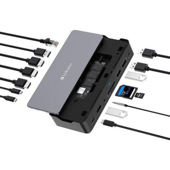 Verbatim USB-C Pro Docking Station mit SSD Steckplatz, Dockingstation