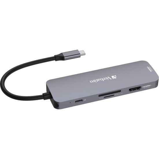 Verbatim USB-C Pro Multiport-Hub CMH-08, 8 Port, Dockingstation