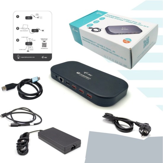 i-tec Thunderbolt 3/USB-C Dual 4K Docking Station Power Delivery 60W, Dockingstation
