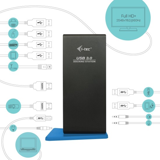 i-tec USB 3.0/USB-C Dual HDMI Docking Station, Dockingstation