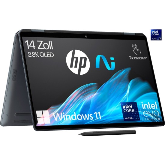 HP OmniBook Ultra Flip 14" 2,8 k OLED Touch Core Ultra 7 256V 16GB/1TB SSD Windows 11 Home 14-fh0075ng incl. HDMI Adapter & Pen Copilot+PC