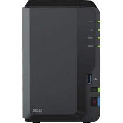 Synology DS223 NAS 2-Bay 24tb incl. 2x 12 TB Synology HDD HAT3310-12T
