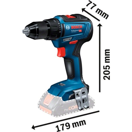 Bosch Akku-Bohrschrauber GSR 18V-55 Professional solo, 18Volt