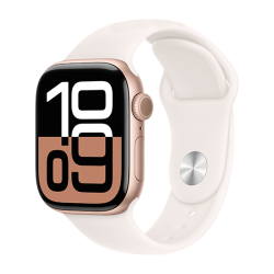 Watch Apple Watch Series 10 GPS 42mm Rose Gold Aluminium Case with Sport Band S/M - Light Blush