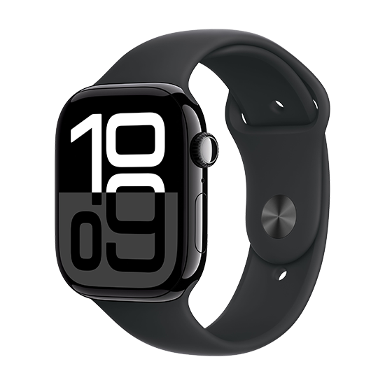 Watch Apple Watch Series 10 GPS 46mm Jet Black Aluminium Case with Sport Band M/L - Black