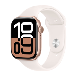 Watch Apple Watch Series 10 GPS 46mm Rose Gold Aluminium Case with Sport Band M/L - Light Blush