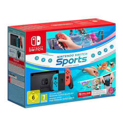 Nintendo Switch Console - Neon Blue/Neon Red Nintendo Switch Sports Set + 12 Months NSO