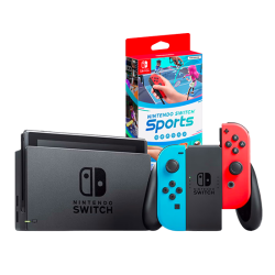 Nintendo Switch V2 Console Neon Red / Blue with Switch Sports