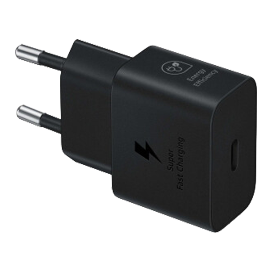 Samsung Schnellladegerät, USB-C, 25W ohne Datenkabel, Schwarz