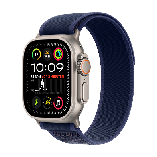 Watch Apple Watch Ultra 2 Natural LTE 49mm Titanium Case with Trail Loop S/M - Blue Watch Apple Watch Ultra 2 Natural LTE 49mm Titanium Case with Trail Loop S/M - Blue