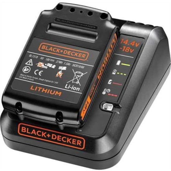 BLACK+DECKER 1A Ladegerät + 1.5Ah Li-Ion Akku