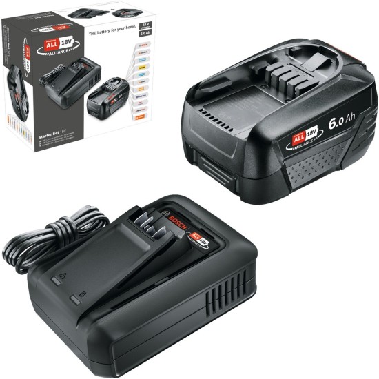 Bosch Akku-Starter Set 18V 1x 6,0Ah + Schnellladegerät AL 18V-44