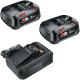 Bosch Akku-Starter Set 18V 2x 2,5Ah + Schnellladegerät AL 18V-44