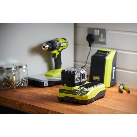 Ryobi 18 V ONE+ Akku-Schnellladegerät RC18180