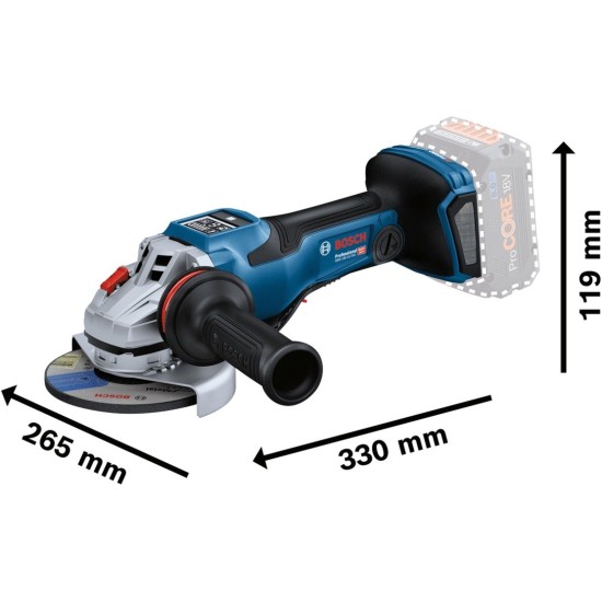 Bosch Akku-Winkelschleifer BITURBO GWS 18V-15 PSC Professional solo, Ø 125mm