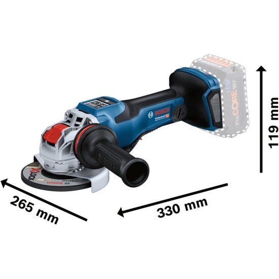 Bosch X-LOCK Akku-Winkelschleifer BITURBO GWX 18V-15 PSC Professional solo, Ø 125mm