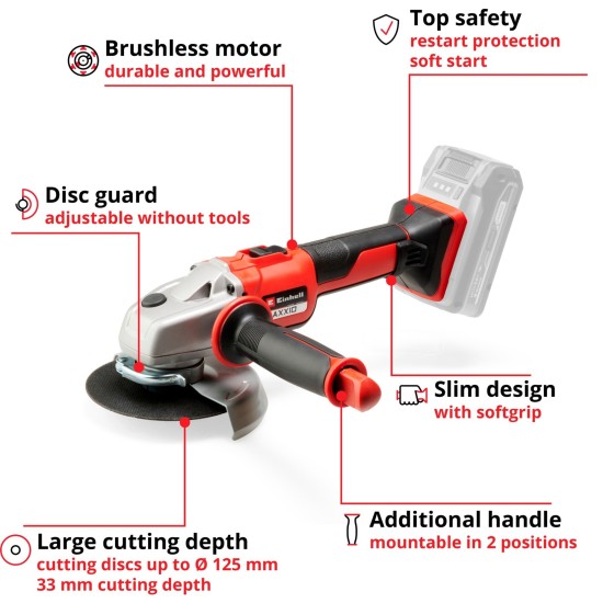 Einhell Professional Akku-Winkelschleifer AXXIO, 18Volt