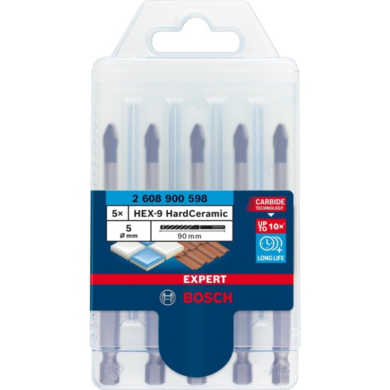 Bosch Expert HEX-9 HardCeramic Dachziegel-Bohrer, Ø 5mm