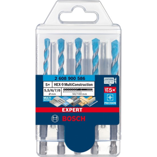Bosch Expert HEX-9 MultiConstruction Bohrer-Satz, 5-teilig
