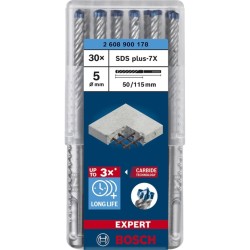 Bosch Expert Hammerbohrer SDS-plus-7X, Ø 5mm, 30 Stück