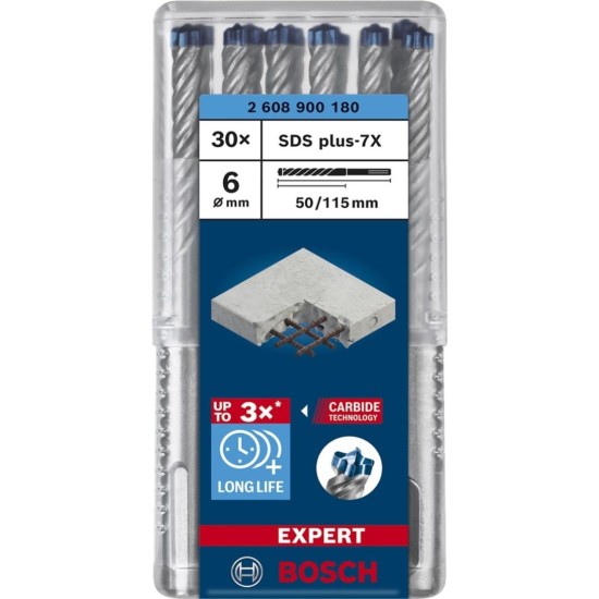 Bosch Expert Hammerbohrer SDS-plus-7X, Ø 6mm, 30 Stück