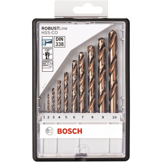 Bosch HSS-Co Robust Line Metallbohrer-Satz, 10-teilig