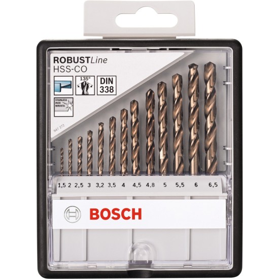Bosch HSS-Co Robust Line Metallbohrer-Satz, 13-teilig