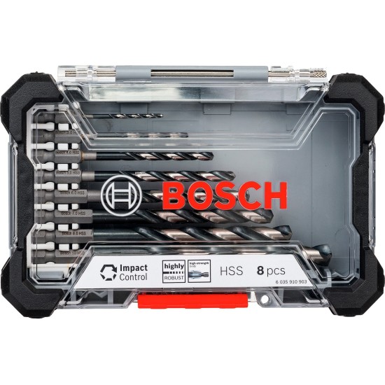 Bosch HSS-Spiralbohrer-Satz Impact Control, 8-teilig