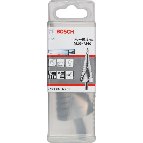 Bosch HSS-Stufenbohrer, Ø 6mm - Ø 40,5mm, M 10 - M 40