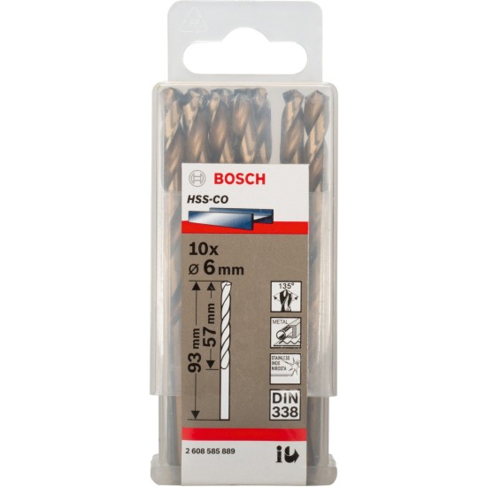 Bosch PRO Stainless Steel HSS-Co Spiralbohrer, Ø 6mm