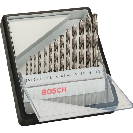 Bosch RobustLine HSS-G-Spiralbohrer-Satz, 135°, 13-teilig