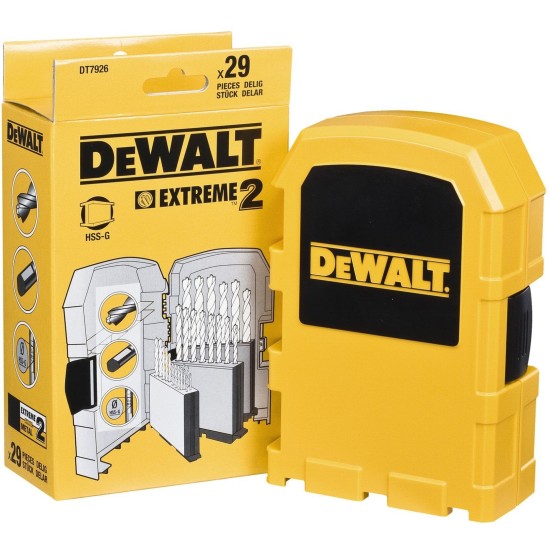 DEWALT HSS-G Metallbohrer-Satz DT 7926, 29-teilig
