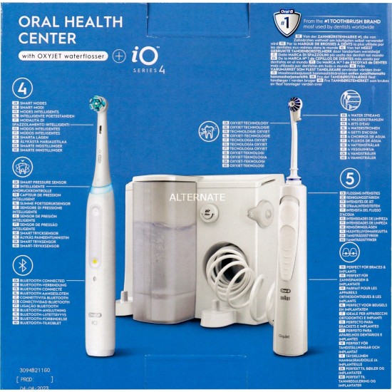 Braun Oral-B Center OxyJet Reinigungssystem - Munddusche + Oral-B iO4, Mundpflege