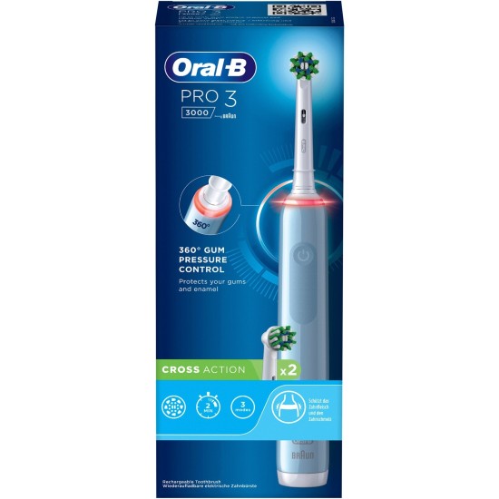 Braun Oral-B Pro 3 3000 CrossAction, Elektrische Zahnbürste