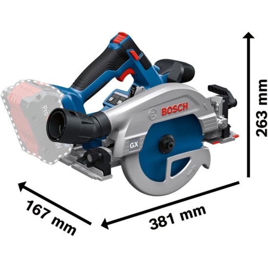 Bosch Akku-Handkreissäge GKS 18V-57-2 GX Professional solo, 18Volt