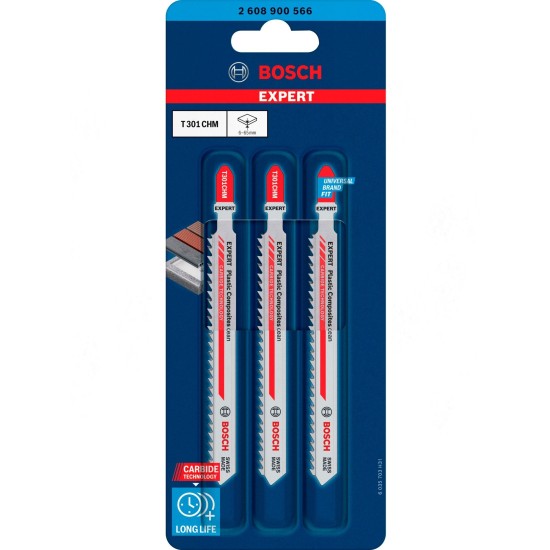 Bosch Expert Carbide Stichsägeblatt T 301 CHM 'Plastic Composites Clean'