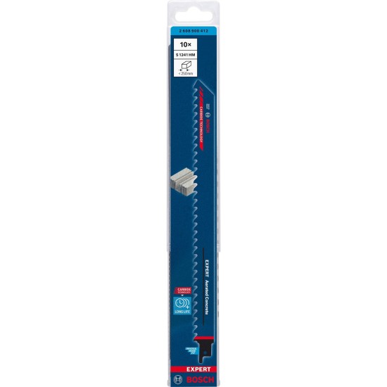 Bosch Expert Säbelsägeblatt ‘Aerated Concrete’ S 1241 HM, 10 Stück