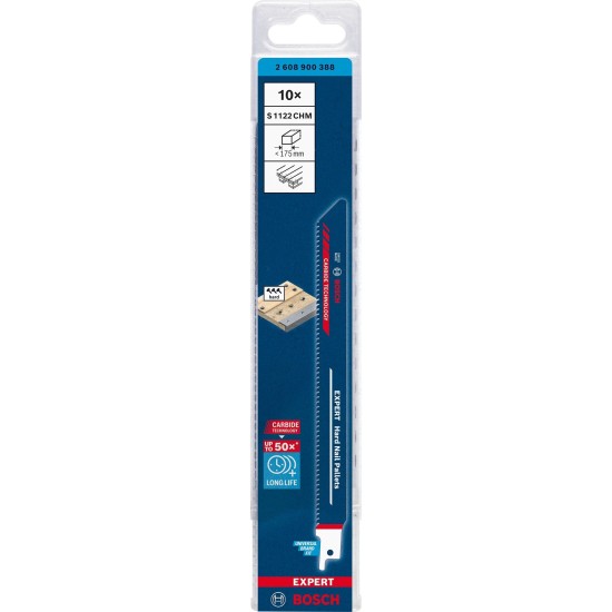 Bosch Expert Säbelsägeblatt ‘Hard Nail Pallets’ S 1122 CHM, 10 Stück