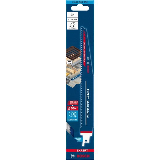 Bosch Expert Säbelsägeblatt ‘Multi Material’ S 1156 XHM, 3 Stück